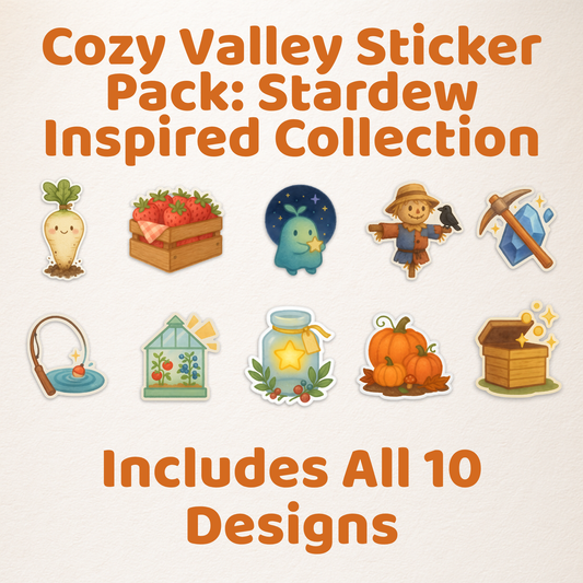 Cozy Valley Sticker Pack | 10 Cottagecore Vinyl Stickers for Journal, Planner & Laptop
