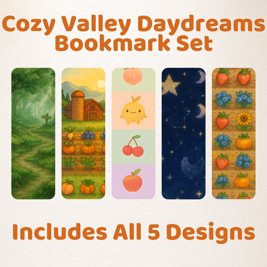 Cottagecore Farm Bookmarks (5-Pack) – Cozy Valley, Stardew Inspired