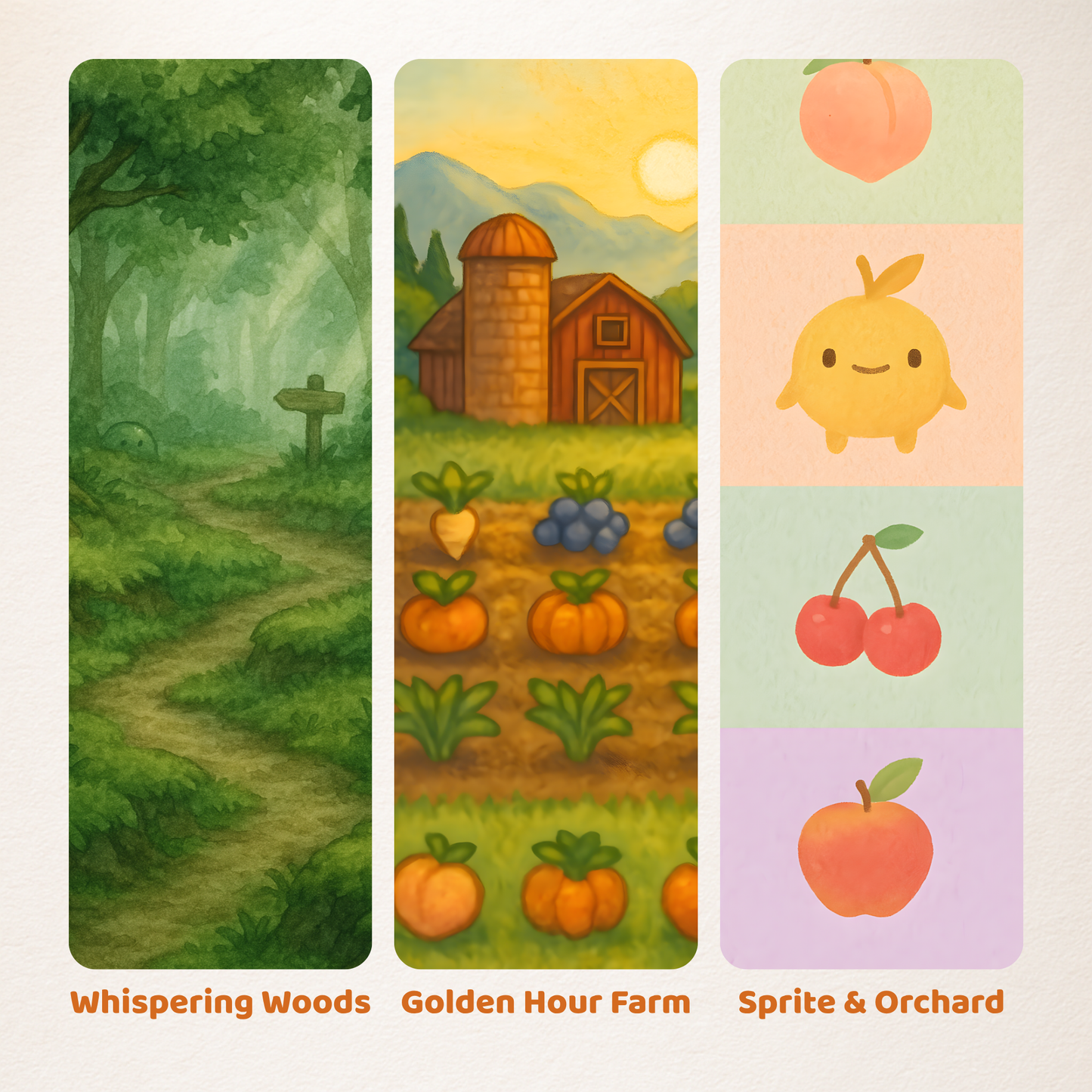Cottagecore Farm Bookmarks (5-Pack) – Cozy Valley, Stardew Inspired