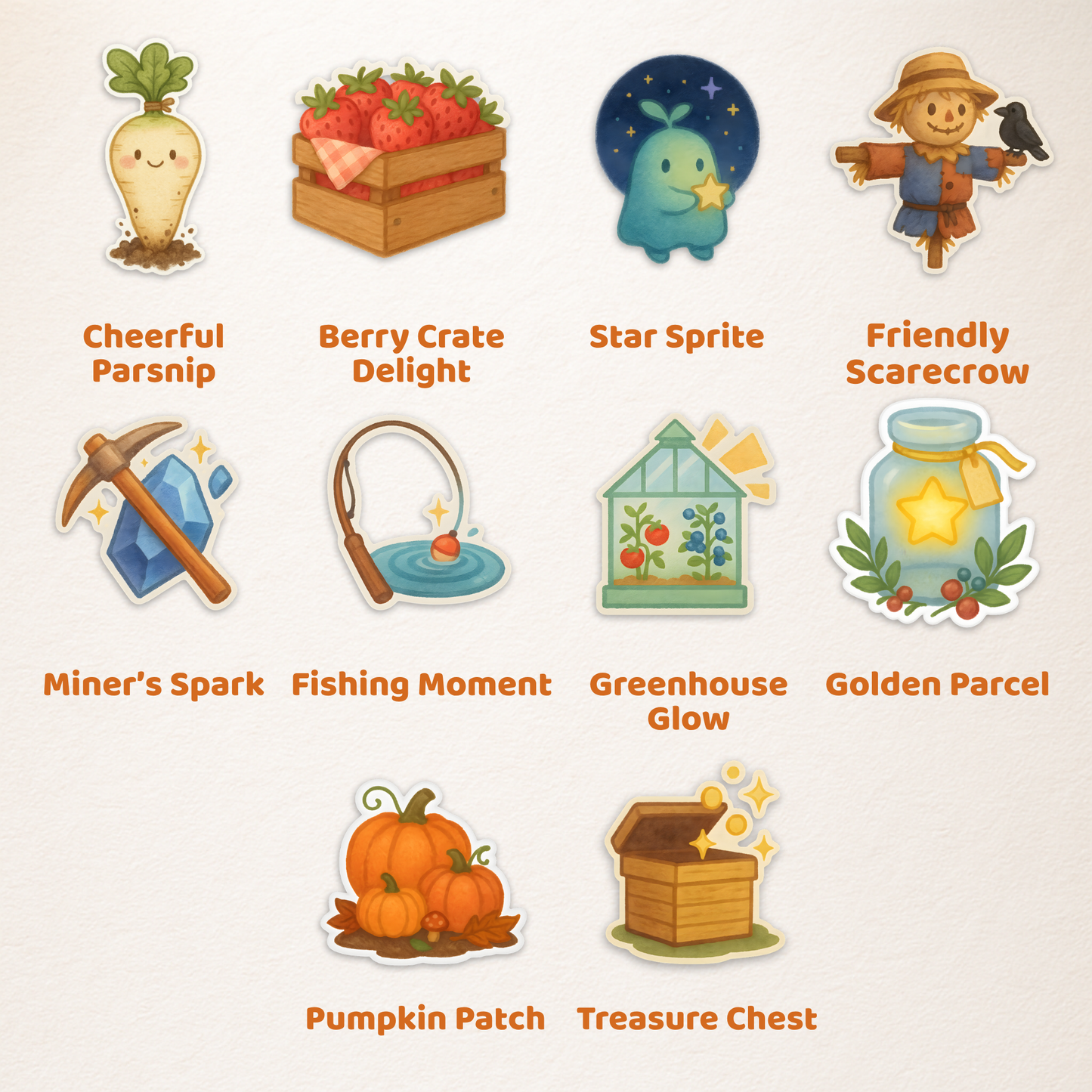 Cozy Valley Sticker Pack | 10 Cottagecore Vinyl Stickers for Journal, Planner & Laptop