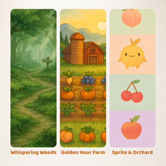 Cottagecore Farm Bookmarks (5-Pack) – Cozy Valley, Stardew Inspired