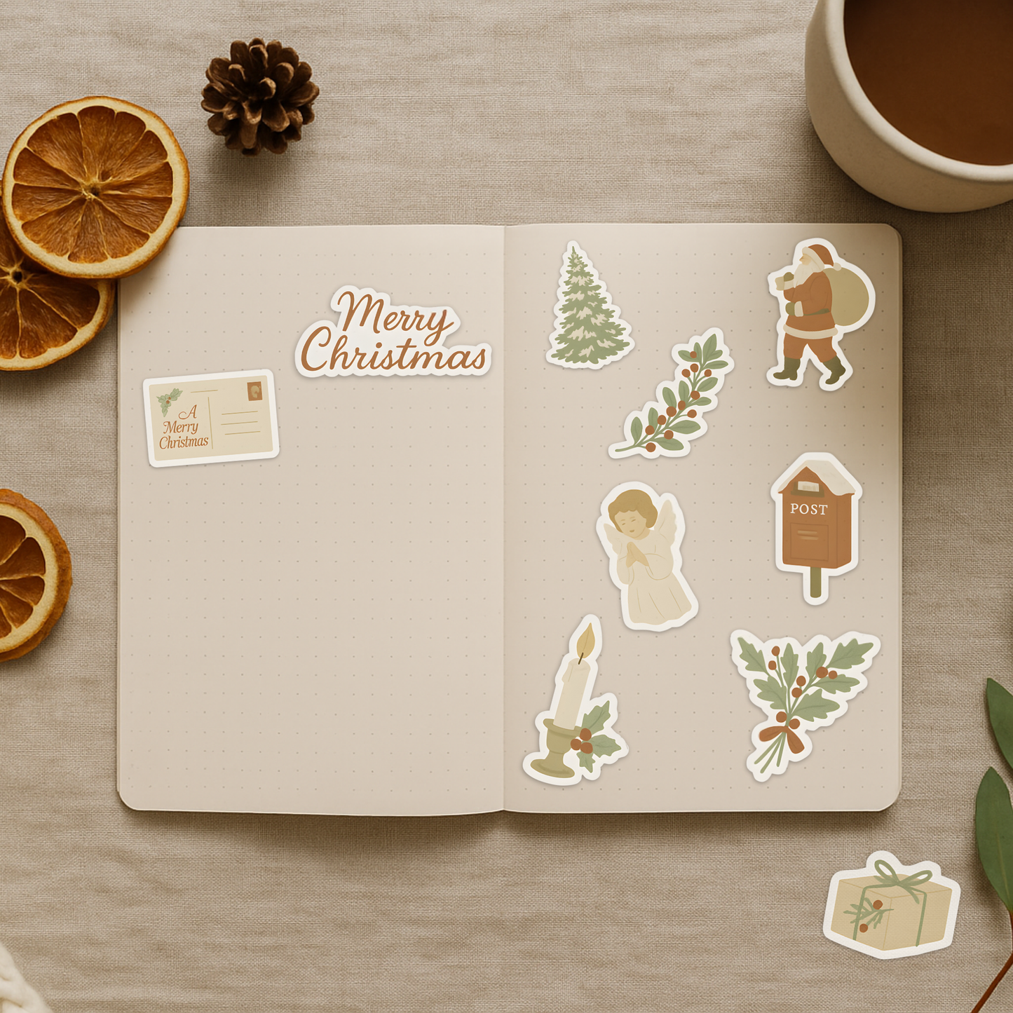 Vintage Christmas Nostalgia Sticker Pack – 10 Retro Holiday Designs