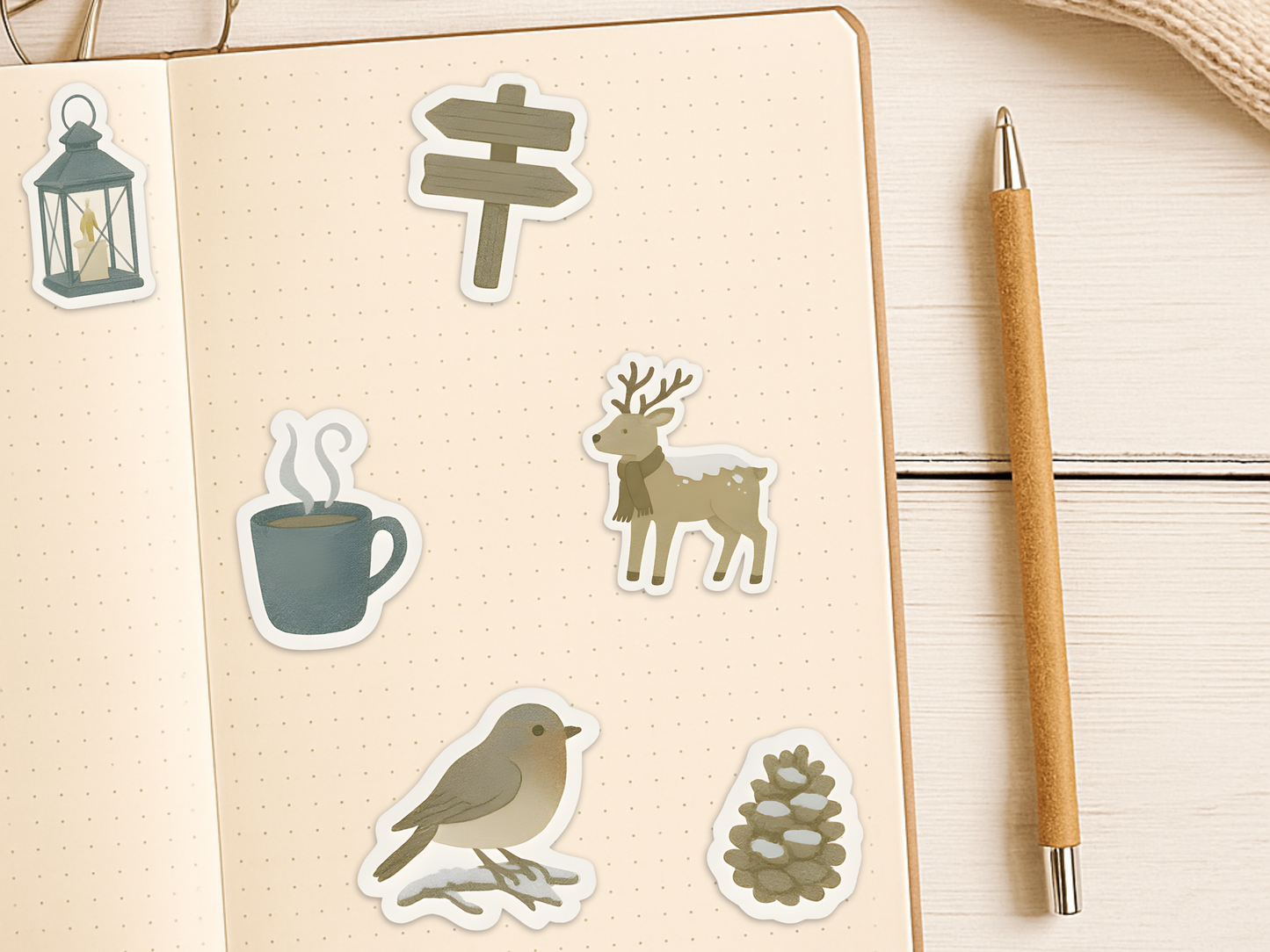 Winter Woodland Sticker Pack – 10 Cozy Forest Designs