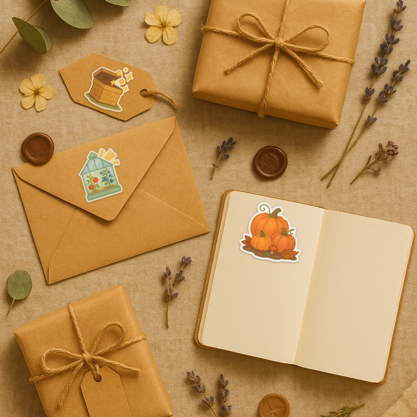 Cozy Valley Sticker Pack | 10 Cottagecore Vinyl Stickers for Journal, Planner & Laptop