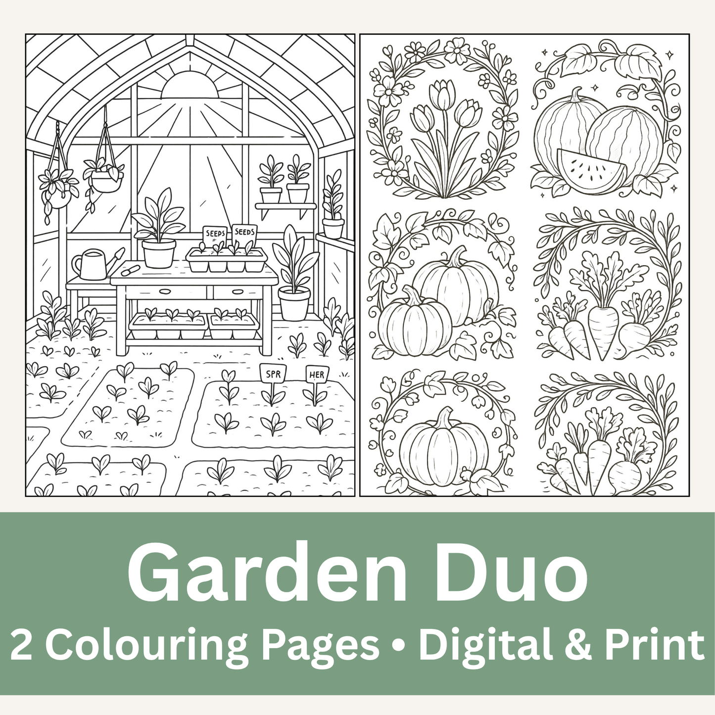 Cozy Valley Colouring Pages – Physical or Printable – Sets of 2, 4, 6, 8 & 10