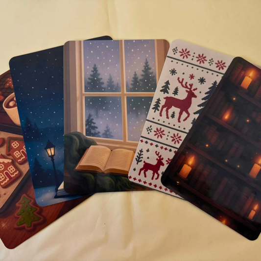 Candlelight & Snow – Christmas Kindle Case Inserts (Set of 5 Cozy Holiday Designs for Clear Kindle Cases)