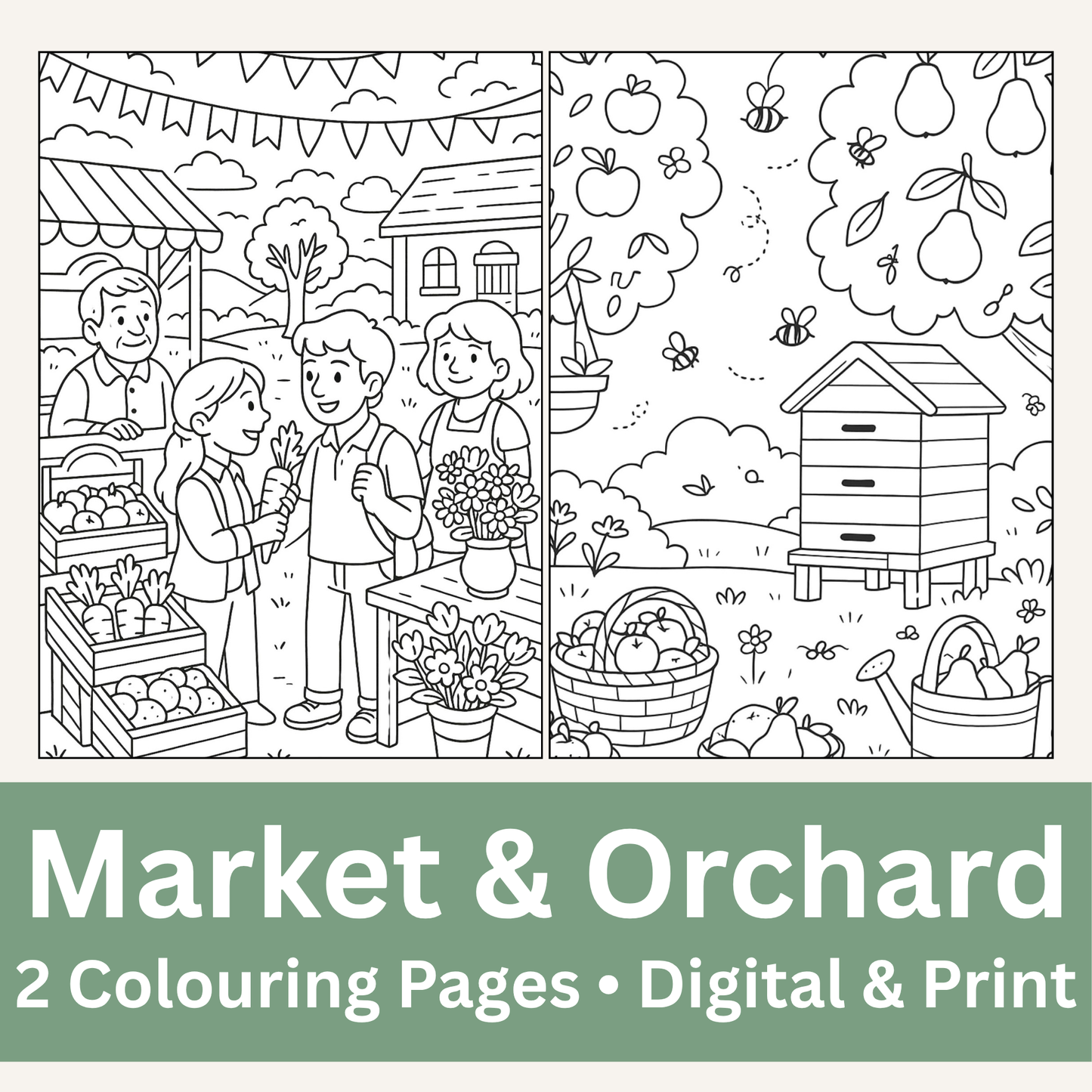 Cozy Valley Colouring Pages – Physical or Printable – Sets of 2, 4, 6, 8 & 10