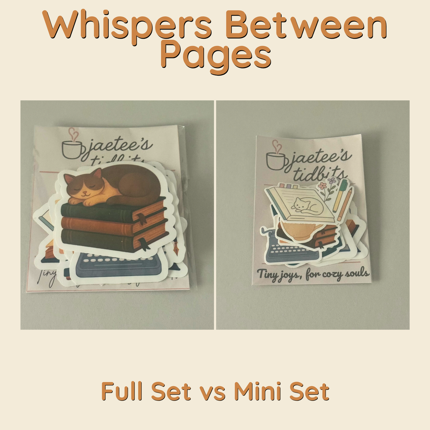 Whispers Between Pages – Bookish Vinyl Sticker Set | Full, Mini & Individual