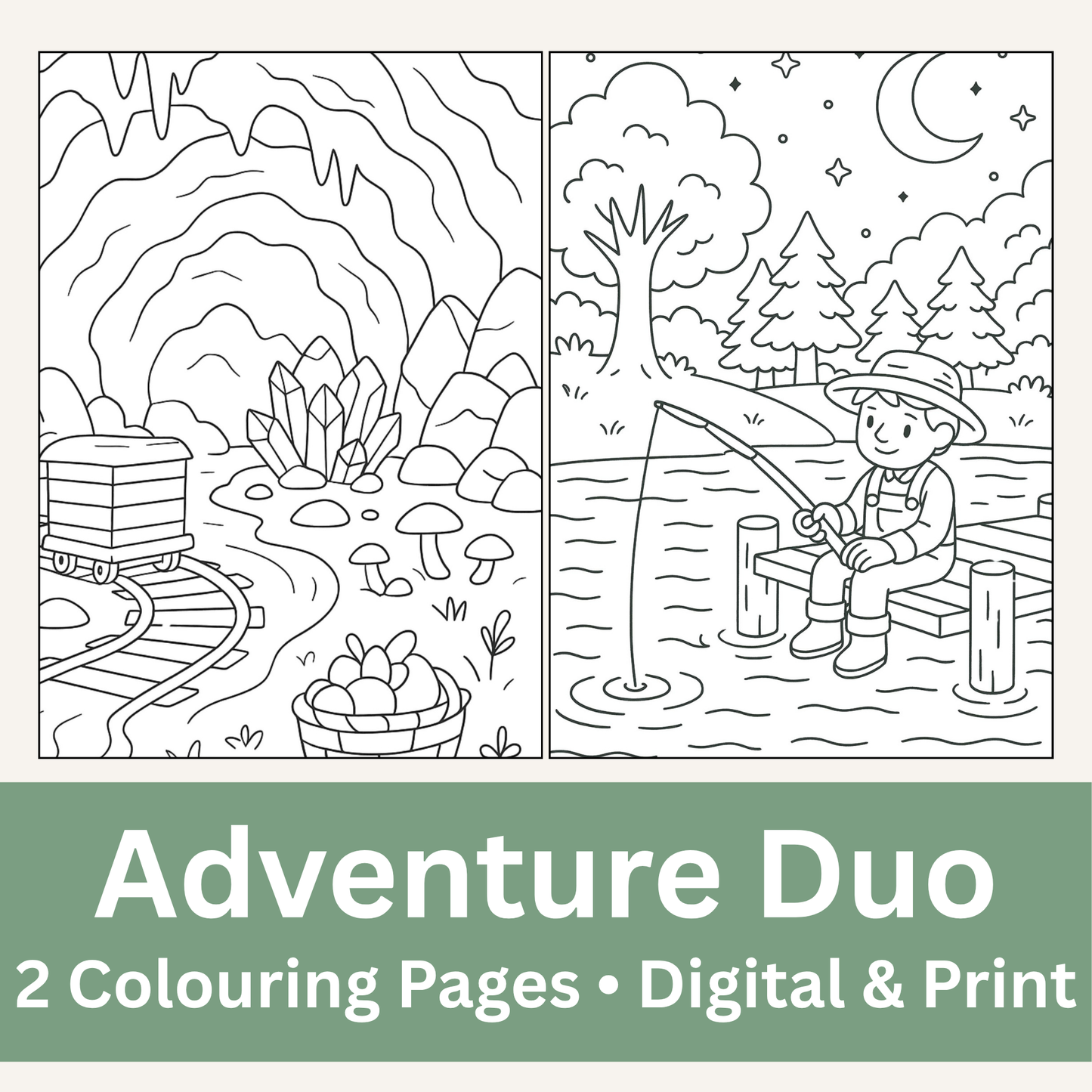 Cozy Valley Colouring Pages – Physical or Printable – Sets of 2, 4, 6, 8 & 10